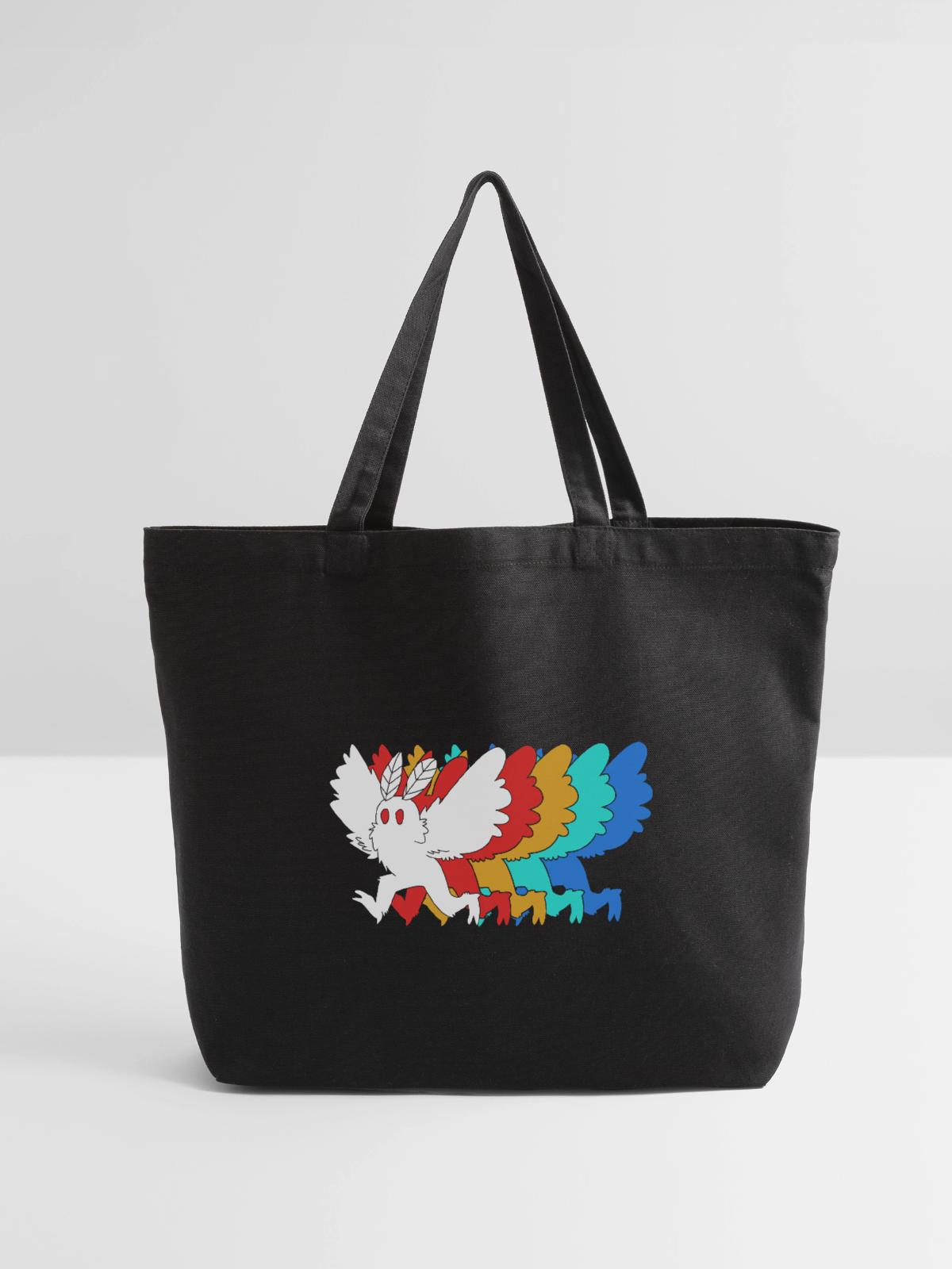 Cryptozoologist Cryptid Mothman - Eco-Friendly Cotton Tote - black - Front