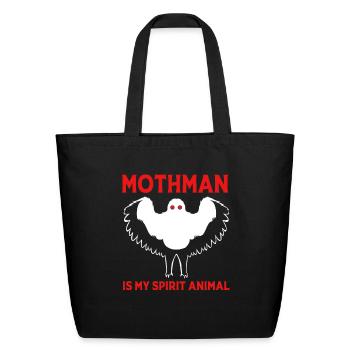 Spirit Animal Cryptozoology Funny Mothman - Eco-Friendly Cotton Tote - black - Front