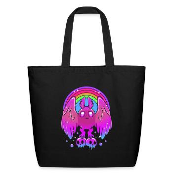 Pastel Gothic Rainbow Mothman - Eco-Friendly Cotton Tote - black - Front