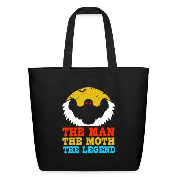 Retro Mothman Cryptid The Man The Moth The Legend - Eco-Friendly Cotton Tote - black - Front