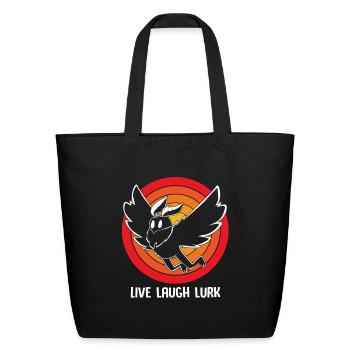 Funny Cryptid Live Laugh Lurk Mothman - Eco-Friendly Cotton Tote - black - Front