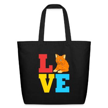 Orange Cat Lover I Love My Tabby Cat - Eco-Friendly Cotton Tote - black - Front