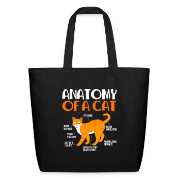 Funny Tabby Cat Owner Anatomy Of A Cat - Eco-Friendly Cotton Tote - black - Front