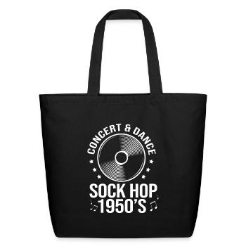 Concert And Dance 1950s Sock Hop - Eco-Friendly Cotton Tote - black - Front