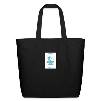flowers blue - Eco-Friendly Cotton Tote - black - Front