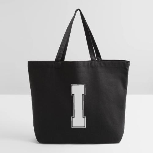 White Letter I – Varsity Alphabet Monogram - Eco-Friendly Cotton Tote