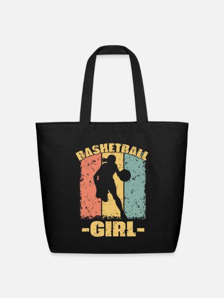 Women Basketball retro - Eco-Friendly Cotton Tote - black
