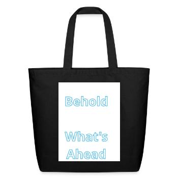 Futuristic Text Design with Depth Effect - Eco-Friendly Cotton Tote - black - Front