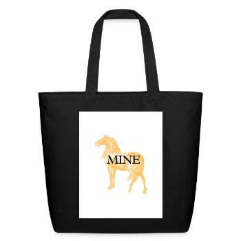 Horse drawing design  - Eco-Friendly Cotton Tote - black - Front