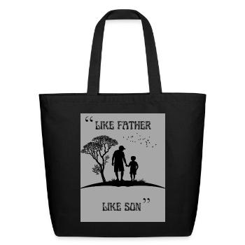 Like Father Like Son Silhouette - Eco-Friendly Cotton Tote - black - Front