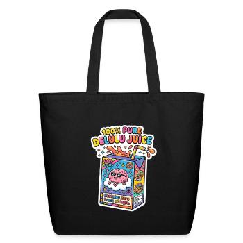 100% Pure Delulu Juice Box - Eco-Friendly Cotton Tote - black - Front