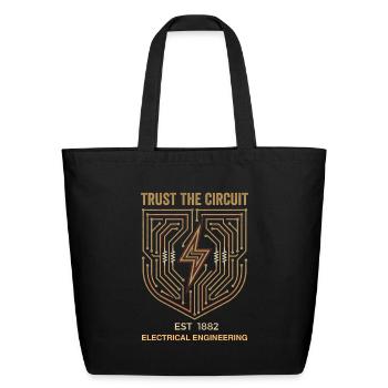 Trust the Circuit Shield - Eco-Friendly Cotton Tote - black - Front