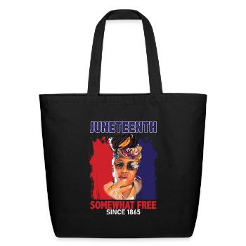 Juneteenth Red White and Blue - Eco-Friendly Cotton Tote - black - Front