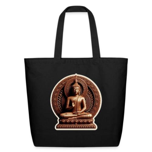 Buddha Statue in meditation and Hand Mudra - Eco-Friendly Cotton Tote