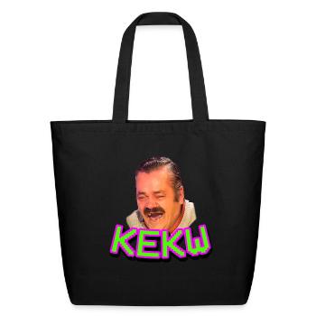 kekw twitch emote funny laugh - Eco-Friendly Cotton Tote - black - Front