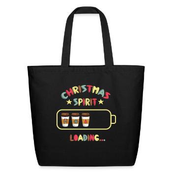 Christmas Spirit Loading X mas Coffee - Eco-Friendly Cotton Tote - black - Front