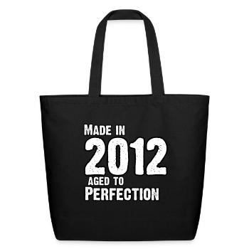 Crafted In 2012 For Perfection - Born In 2012 - Eco-Friendly Cotton Tote - black - Front