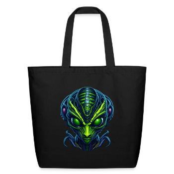 Alien Head - Eco-Friendly Cotton Tote - black - Front