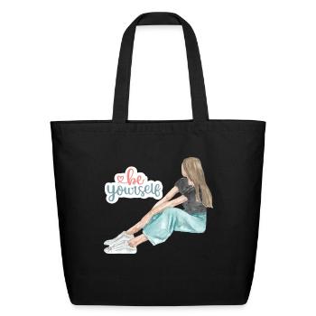 Be yourself - Eco-Friendly Cotton Tote - black - Front