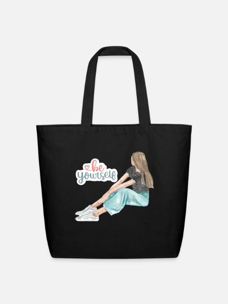 Be yourself - Eco-Friendly Cotton Tote - black