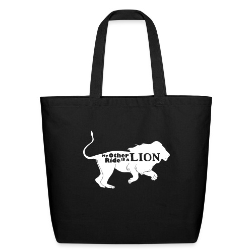 My Other Ride Is a Lion Silhouette White - Eco-Friendly Cotton Tote