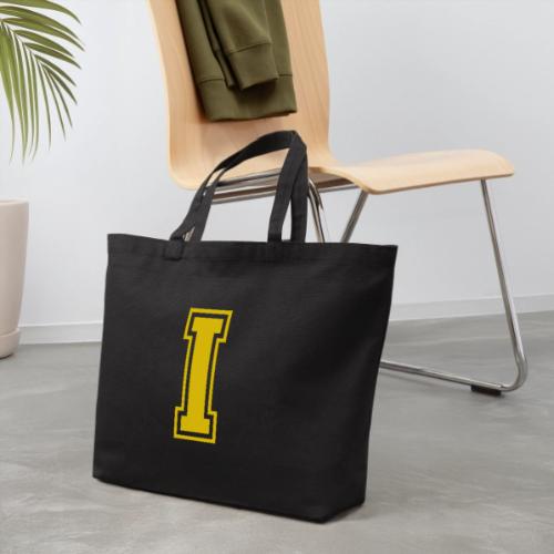 Letter I – Capital Athletic Alphabet Monogram - Eco-Friendly Cotton Tote