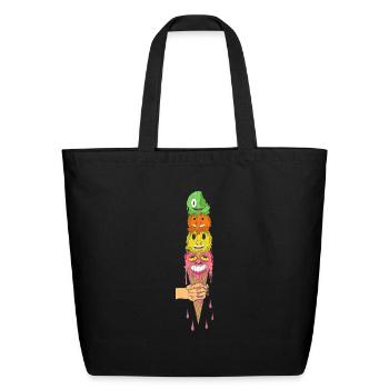Ice Cream - Eco-Friendly Cotton Tote - black - Front