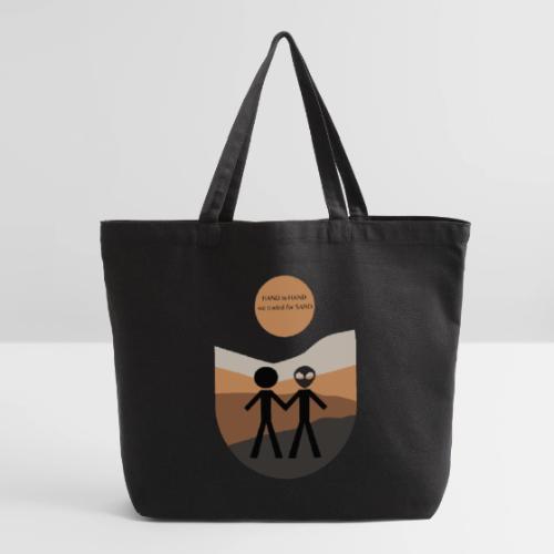 HAND in HAND we traded for SAND Front - Eco-Friendly Cotton Tote