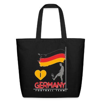 Germany Football Player Flag Graphic Vector - Eco-Friendly Cotton Tote - black - Front