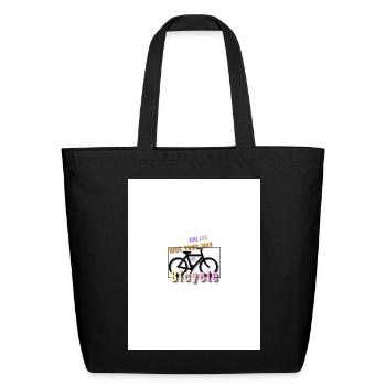 Pastel Bicycle Motto - Eco-Friendly Cotton Tote - black - Front