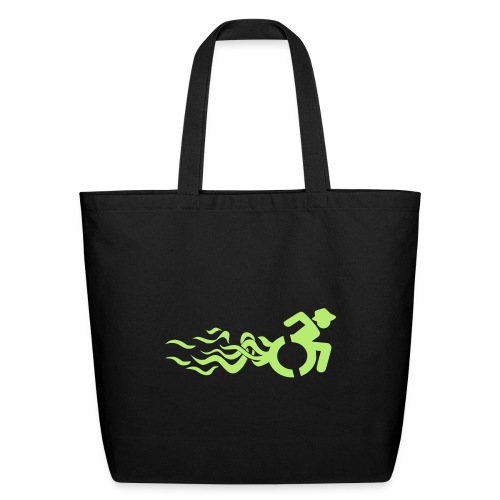 Wheelchair user with flames, disability - Eco-Friendly Cotton Tote