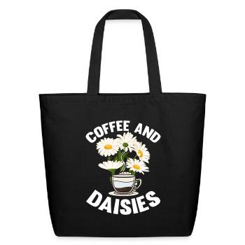 Daisy Garden Gardening Gardener - Eco-Friendly Cotton Tote - black - Front