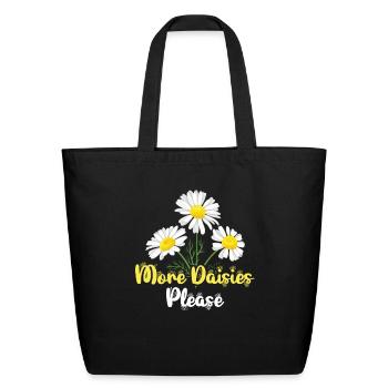 Daisy Garden Gardening Gardener - Eco-Friendly Cotton Tote - black - Front