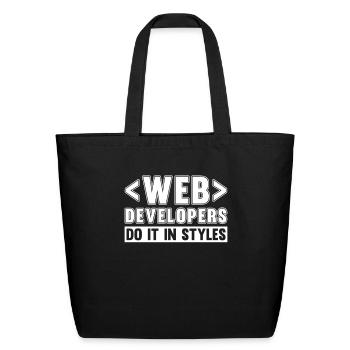 Web Developer - Eco-Friendly Cotton Tote - black - Front