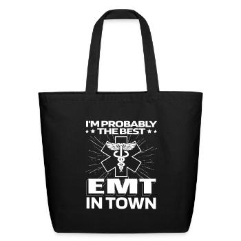 Emt Paramedic Caduceus - Eco-Friendly Cotton Tote - black - Front