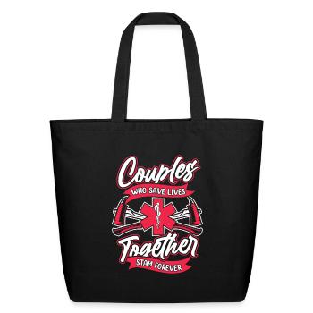 Emt Paramedic Couple - Eco-Friendly Cotton Tote - black - Front