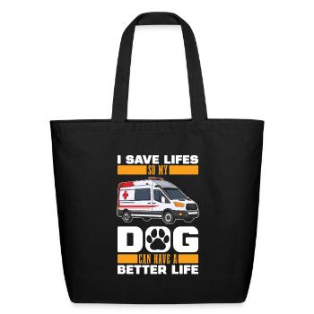Emt Paramedic Dog - Eco-Friendly Cotton Tote - black - Front