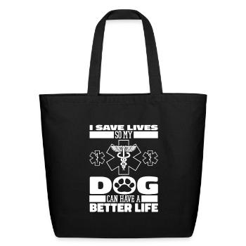 Emt Paramedic Dog - Eco-Friendly Cotton Tote - black - Front