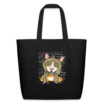 Guinea Pig Cavy Sunglasses Scarf - Eco-Friendly Cotton Tote - black - Front