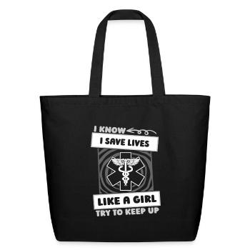 Emt Paramedic Funny - Eco-Friendly Cotton Tote - black - Front