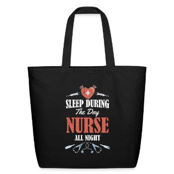 Nurse Nursing - Eco-Friendly Cotton Tote - black - Front