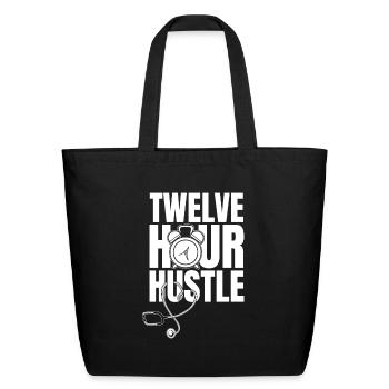 Nurse Nursing Stethoscope - Eco-Friendly Cotton Tote - black - Front