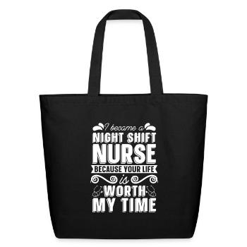 Nurse Nursing - Eco-Friendly Cotton Tote - black - Front