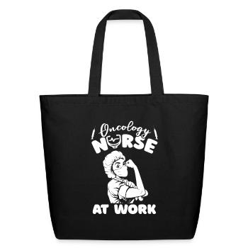 Nurse Nursing Stethoscope Oncology Nurse - Eco-Friendly Cotton Tote - black - Front