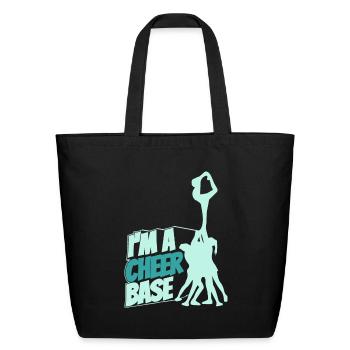 Cheerleading Cheerleader Base - Eco-Friendly Cotton Tote - black - Front