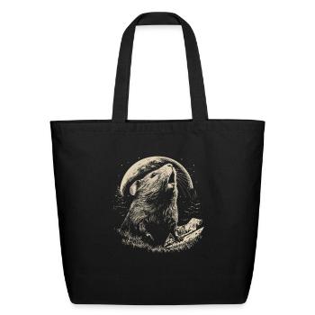 Guinea Pig Cavy Moon - Eco-Friendly Cotton Tote - black - Front