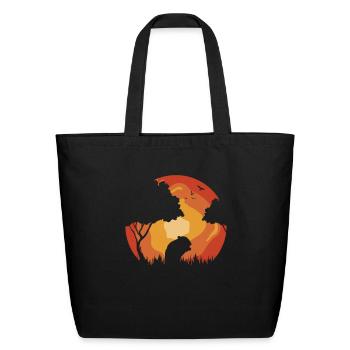 Guinea Pig Cavy Sunset - Eco-Friendly Cotton Tote - black - Front