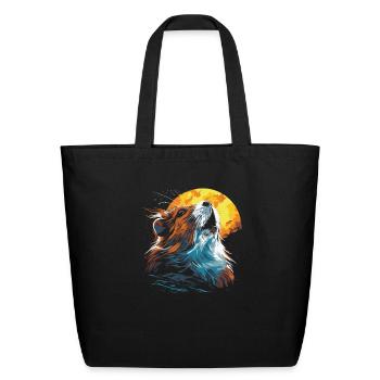 Guinea Pig Cavy Sun - Eco-Friendly Cotton Tote - black - Front