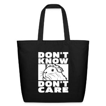 Guinea Pig Cavy Funny Dont Know Dont Care - Eco-Friendly Cotton Tote - black - Front