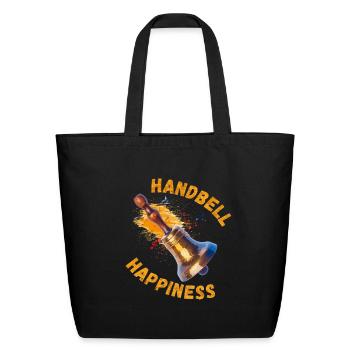 Handbell Happiness - Handbell Music Instrument - Eco-Friendly Cotton Tote - black - Front
